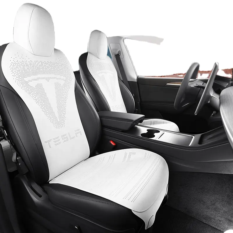 Housse de protection pour tapis de siège de voiture Housse de coussin de siège avant et arrière pour Tesla Model 3/Y Set de housses de siège Spandex