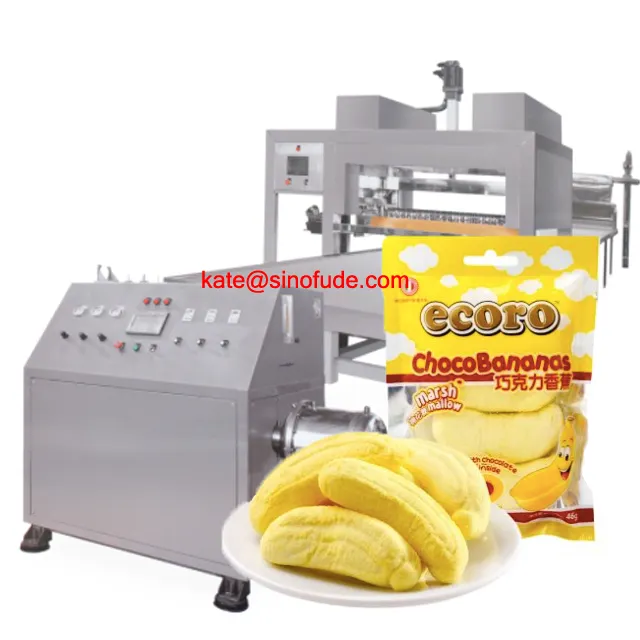 솜사탕 기계 연속 통풍기 바나나 모양 할랄 마시맬로 예금 만드는 기계 협력 업체