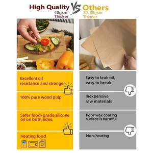 Thực phẩm an toàn nướng bánh mì kẹp thịt nướng bánh mì nướng cá không thấm mỡ Nồi chiên không khí lót dầu kháng bọc giấy gói thực phẩm - Product Image 5