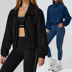 Femmes Casual Zip Stand Collar Long Sleeve Quick Drying Fitness Gym Workout Running Athletic Jackets Sport Wear <span class=keywords><strong>Sweatshirt</strong></span> Tops - Product Image 4