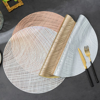 Décor de Table nordique 15 pouces évider PVC résistant à la chaleur tapis de Table ronds napperons en or métallique pour Table à manger