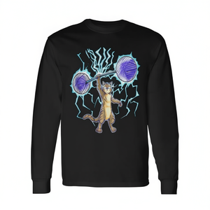 Tabby Cat Weightlifting Long Sleeve <b>T</b>-<b>Shirt</b> Fitness <b>Bodybuilding</b> Design - Product Image 2