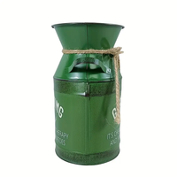 Seau à fleurs pour la maison et le jardin, en métal galvanisé, style ferme, décoratif, pot en métal, jardinière en fer, pichet décoratif