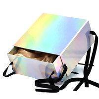 Boîte cadeau rigide holographique irisée OEM ODM personnalisée pour la beauté et l'emballage général de cadeaux