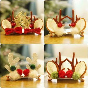 Christmas Deer Antler Hair Accessory Cloth Type Holiday Cute Reindeer Headwear Hair <b>Clip</b> - Product Image 2