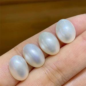 Gioielli raffinati <span class=keywords><strong>acqua</strong></span> di mare 10*14mm ovale bianco Mabe perle sciolte per il commercio all'ingrosso - Product Image 2