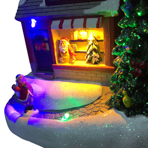 Village de Noël coloré Melody, décoration de Noël, scène de magasin <span class=keywords><strong>du</strong></span> train <span class=keywords><strong>du</strong></span> Père Noël, <span class=keywords><strong>maison</strong></span> de Noël éclairée par LED - Product Image 4