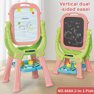 Verstelbare Dubbelzijdige 360 Graden Roterende 3 In 1 Tekening Speelgoed Set Plastic Ezel Met Lange Benen Diy Art Board Voor Kinderen - Product Image 4