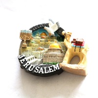 Aimant de réfrigérateur en résine fait main souvenir touristique de Jérusalem design personnalisé en gros