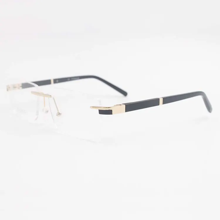 Nouveau modèle occhiali hommes chine lunettes rétro sans monture lunettes verre optique cadre pur titane lunettes de lecture pour hommes