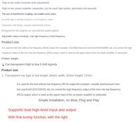 Convertisseur audio pour système audio de voiture, de haut vers bas niveau, filtre de basses fréquences, modification de la sortie audio d'origine de la voiture