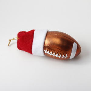 थोक मजाकिया एथलीट रग्बी पेलेंट अमेरिकी फुटबॉल क्रिसमस आकर्षण ग्लास गेंद पर्यावरण के अनुकूल रंग - Product Image 3