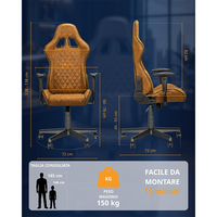 Chaise de jeu ergonomique OEM en cuir PU, accoudoirs 2D, support lombaire, réglable en hauteur, inclinable, pour ordinateur, directement de l'usine