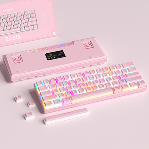 Zf 64 Mini RGB 64 Phím USB Có Dây Xách Tay 60% PC Máy Tính Gamer Chơi Game Bàn Phím Cơ Khí New ABS Chất Liệu - Product Image 2