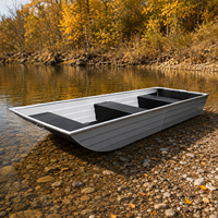 Bateau en aluminium stable de 10 pieds, 12 pieds, 14 pieds, 16 pieds - Bateau de pêche à fond plat, eaux peu profondes, 3 à 6 personnes, léger, moteur en option
