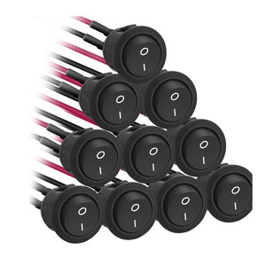 23mm Mini Round Rocker Switch on <b>Toggle</b> Switch Pre-Wired 6A/250V 10A/125V with Wire - Product Image 1