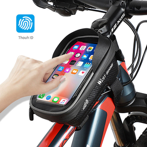 WEST BIKING Sensitive Touch <b>EVA</b> Bike Phone Mount Bag Waterproof Reflective Bicycle Phone Holder Top Tube Bag Under 7.2 Inches - Product Image 4