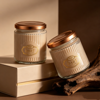 Pot à bougie en verre côtelé 100ml 150ml avec couvercle métallique pour la fabrication de bougies, cuisine, salon de thé, décoration intérieure, cadeau