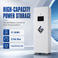 Armoire de stockage d'énergie mobile LiFePO4 pour entrepôt, batterie 51.2V 420Ah 21.5kWh avec roues, BMS de protection, CAN, RS485