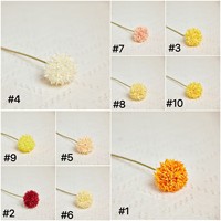 Venta caliente de alta calidad hecha a mano moderna tela de seda pompón crisantemo flores artificiales de diente de león Navidad boda hogar