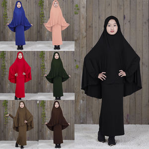 Abito musulmano islamico per bambini Abaya Kaftan abbigliamento arabo ragazze due pezzi abiti da preghiera musulmani per bambini Kaftan YMY117 - Product Image 1