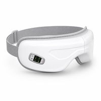 Masque de massage oculaire chauffant rechargeable en gros avec compression d'air, vibration, musique, design pliable, OEM, ODM, marque privée