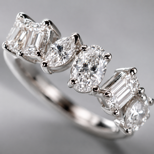 Anello Geometrico con Zirconi Ovali e Quadrati per Donne, Elegante Gioiello da Dito alla Moda - Product Image 5