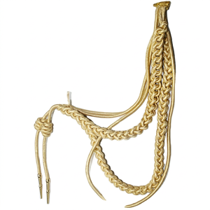 Aiguillettes en coton faites à la main avec fils dorés et embouts en laiton pour la décoration des épaulettes – Vente en gros OEM - Product Image 1