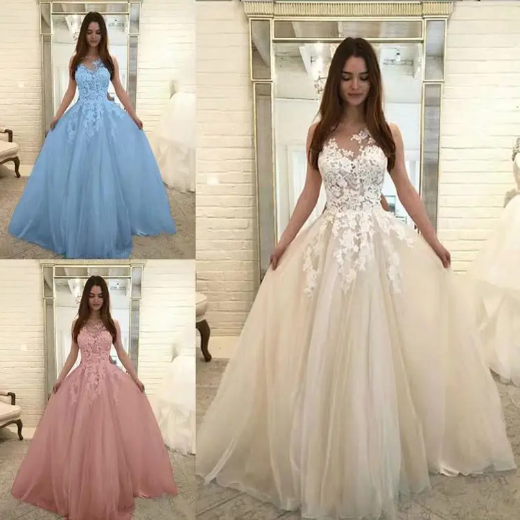2023 nuevo vestido de novia vestido de noche Sexy Color puro encaje bordado vestido de novia