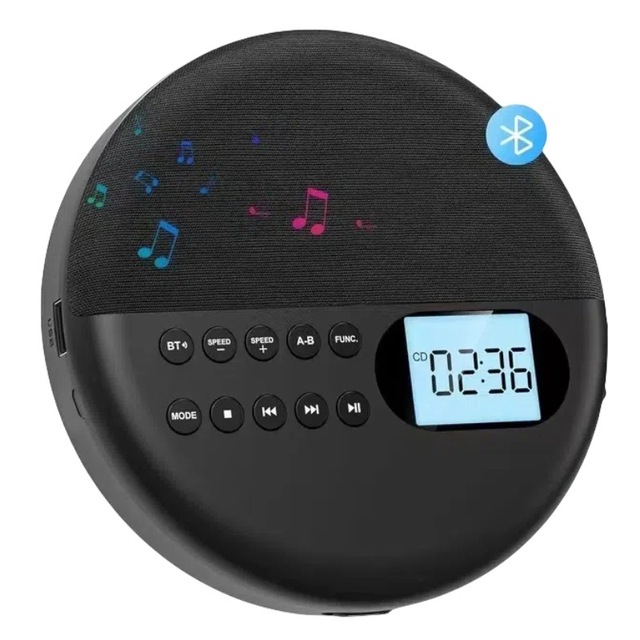 Multi-function CD Blue-tooth player Dual speaker stereo stereo output anti-vibration function USB repeat reading