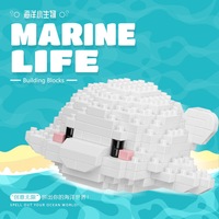 Set de Bloques de Construcción Educativos de Animales Marinos del Mundo Oceánico - Juguetes de Plástico Micro Nano Apilables para Niños, Regalo Creativo DIY