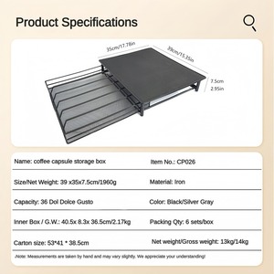 Organizador de Cápsulas de Café <span class=keywords><strong>Dolce</strong></span> <span class=keywords><strong>Gusto</strong></span> para 36 Unidades - Base Antideslizante para Escritorio de Oficina y Soporte de Cafetera - Product Image 2