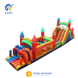 Juegos deportivos gigantes para adultos al aire libre comercial carrera de agua inflable carrera de obstáculos tobogán carrera de obstáculos inflable - Product Image 4
