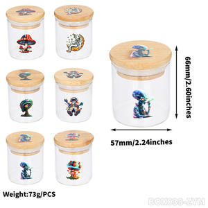 New Design Sealed Storage <b>Jar</b> Glass Material Bamboo Top Customized New Craft 125ml Storage <b>Jar</b> Suitable for Smoking Accessories - Product Image 5