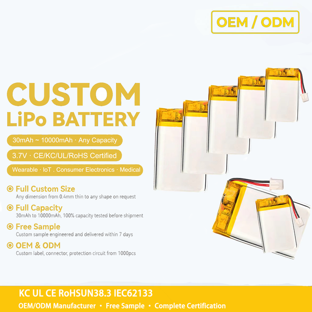 High Quality KRL CE Certified Rechargeable Solid State Battery 102020 320mAh 3.7V TWS Earbuds Case 1C-15C KRL21700 1*20*20mm