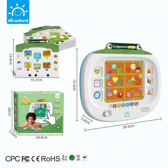 Logic Learning Pad Electronic Educational Learning Toys Interactive Early Cognitive Development Screen-free Tablet for Kids 3-6y