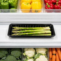 Barquette alimentaire jetable en PET pour produits frais, présentoir de supermarché, barquette rectangulaire ouverte, qualité alimentaire, vente en gros, personnalisable