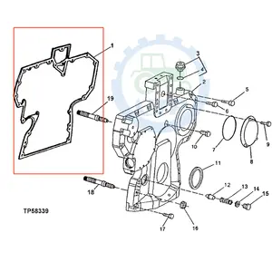 Suitable for John Engine 4045TF151 timing gera cover gasket R136516