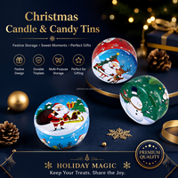 Boîte en métal miniature de Noël personnalisée Jinyuanbao 4OZ, boîte à bougie parfumée, boîte en métal, récipient pour chocolat et bonbons avec couvercle