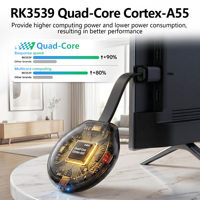 HS89 T19 Android 14 4K TV Stick BT5.4 Dual Wifi6 Lecteur Multimédia Personnalisé Stick TV Numérique pour la Vente en Gros
