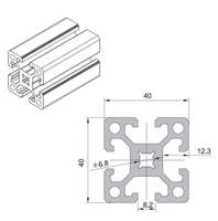 Extrusions d'aluminium, cadre d'extrusion de profilés en aluminium à fente 4040 T pour CNC