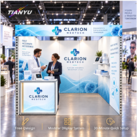 Système d'affichage modulaire pour stand d'exposition TIANYU, panneaux graphiques en aluminium extensibles, assemblage sans outils, réutilisable, 10 pieds x 10 pieds