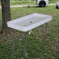 Table pliante portable de 4 pieds avec évier pour pique-nique et fête sur glace