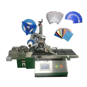 Small business automatic table top flat labeling label machine that sticks label on bag