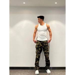 Débardeur de sport respirant et à séchage rapide en coton épais côtelé personnalisé avec logo pour homme BX01 - Product Image 4