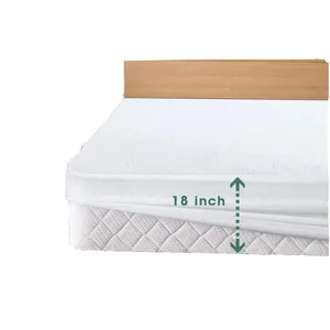 Basics Hypoallergenic Waterproof Fitted Mattress Protector Cover King White Cheap Mattress 4 Layer Sleeping Mattress Protector