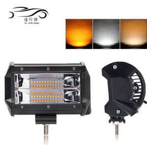 JHS barras de luz LED todoterreno de alta calidad de 5 pulgadas y 72W, luces de doble color blanco ámbar con Flash, lámpara de camión, luz de trabajo recargable - Product Image 4