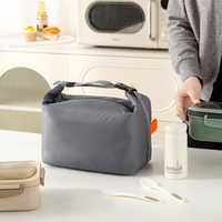 Sac isotherme pliable en tissu Oxford, élégant et imperméable, pour le déjeuner au travail, sac fourre-tout pour aliments, boîte à lunch avec feuille d'aluminium épaisse
