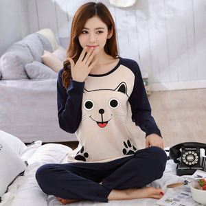 Atacado: Novo Conjunto de Pijama Feminino e Infantil Estampado com Desenhos Animados, 2 Peças, Roupa de Casa Macia e Solta, Manga Longa - Chushi - Product Image 2