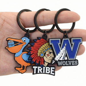 Porte-clés personnalisé en métal plaqué, motif dessin animé mignon, musique, sport, <span class=keywords><strong>animal</strong></span>, breloque émail 3D, cadeau promotionnel, vente en gros, OEM - Product Image 1